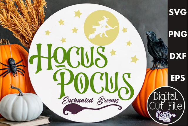 Farmhouse Halloween Round Sign, Hocus Pocus Svg Cut File SVG Crafty Mama Studios 