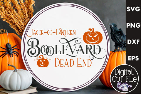 Farmhouse Halloween Round Sign, Jack-O-Lantern Boolevard Svg SVG Crafty Mama Studios 