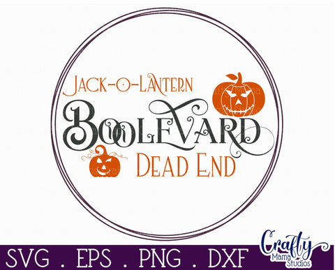 Farmhouse Halloween Round Sign, Jack-O-Lantern Boolevard Svg SVG Crafty Mama Studios 