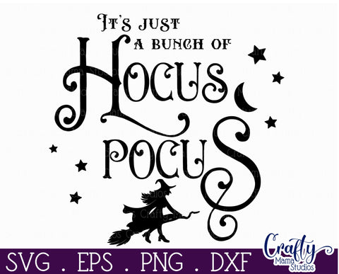 Farmhouse Halloween Round Sign, Just A Bunch Of Hocus Pocus SVG Crafty Mama Studios 