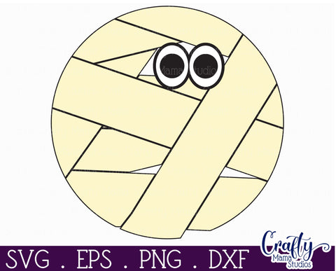Farmhouse Halloween Round Sign, Mummy Svg Door Hanger SVG Crafty Mama Studios 