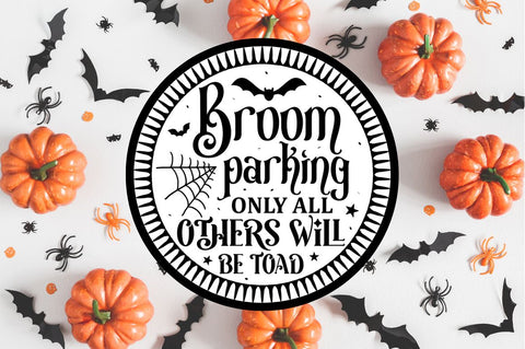 Farmhouse Halloween Round Sign SVG Bundle SVG Regulrcrative 