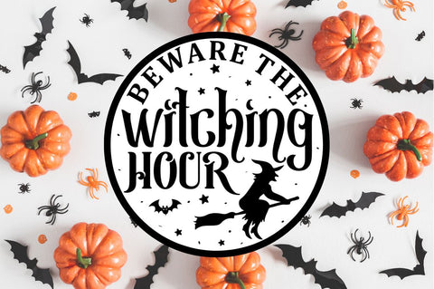 Farmhouse Halloween Round Sign SVG Bundle SVG Regulrcrative 