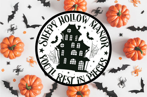 Farmhouse Halloween Round Sign SVG Bundle SVG Regulrcrative 