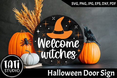 Farmhouse Halloween Round Sign Svg | Halloween Bundle SVG TatiStudio 