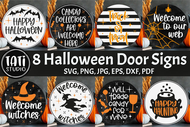 Farmhouse Halloween Round Sign Svg | Halloween Bundle SVG TatiStudio 