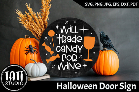 Farmhouse Halloween Round Sign Svg | Halloween Bundle SVG TatiStudio 