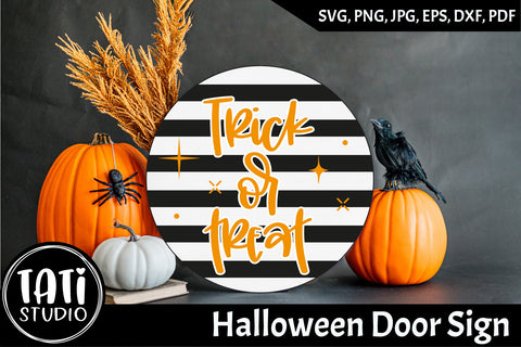 Farmhouse Halloween Round Sign Svg | Halloween Bundle SVG TatiStudio 