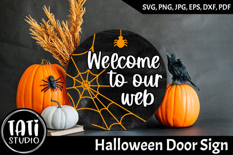 Farmhouse Halloween Round Sign Svg | Halloween Bundle SVG TatiStudio 