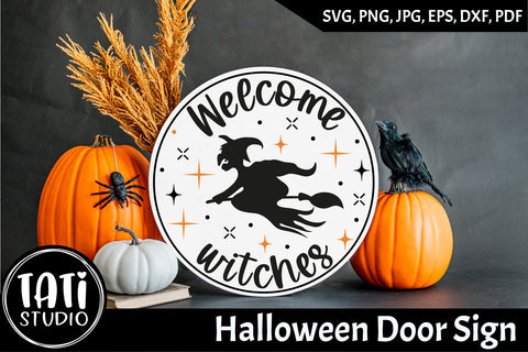 Farmhouse Halloween Round Sign Svg | Halloween Bundle SVG TatiStudio 