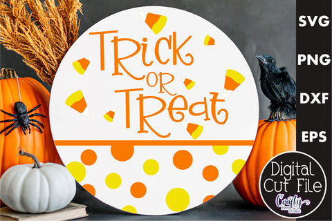 Farmhouse Halloween Round Sign, Trick Or Treat Svg File SVG Crafty Mama Studios 