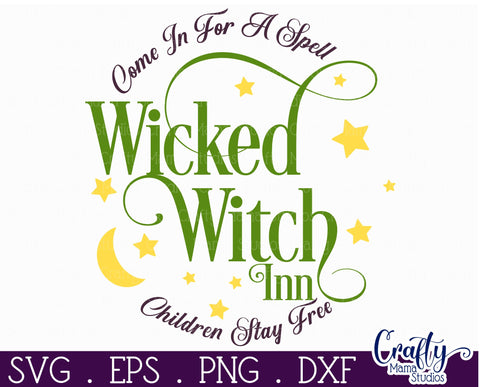 Farmhouse Halloween Round Sign, Wicked Witch Inn Svg SVG Crafty Mama Studios 