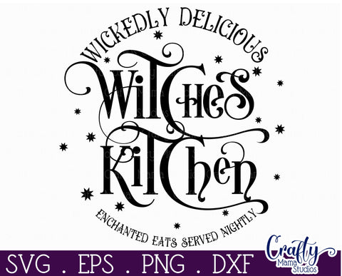 Farmhouse Halloween Round Sign, Witches Kitchen Svg File SVG Crafty Mama Studios 