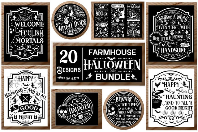 Farmhouse Halloween SVG Bundle /Halloween Porch Sign SVG SVGs,Quotes and Sayings,Food & Drink,On Sale, Print & Cut SVG DesignPlante 503 