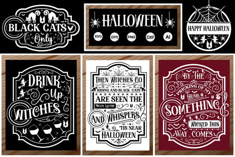 Farmhouse Halloween SVG Bundle SVG SVGs,Quotes and Sayings,Food & Drink,On Sale, Print & Cut SVG DesignPlante 503 