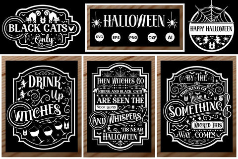 Farmhouse Halloween SVG Bundle SVG SVGs,Quotes and Sayings,Food & Drink,On Sale, Print & Cut SVG DesignPlante 503 