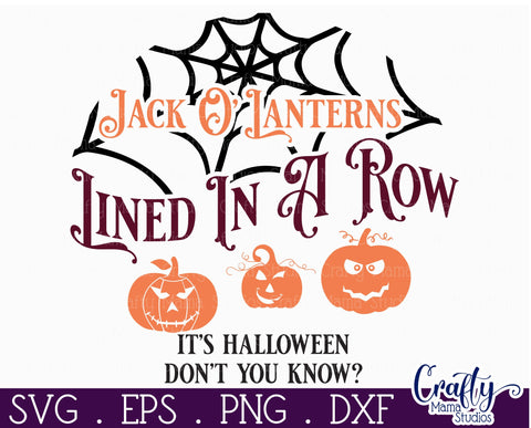 Farmhouse Halloween Svg Round Sign, Jack O Lanterns In A Row SVG Crafty Mama Studios 