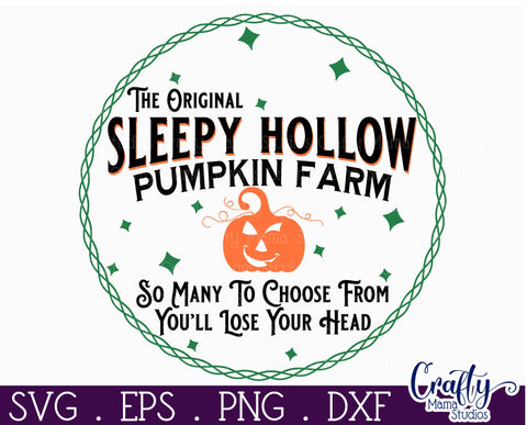 Farmhouse Halloween Svg Round Sign, Sleepy Hollow Farm SVG Crafty Mama Studios 