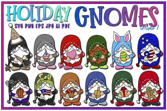 Farmhouse Holiday Gnome Collection - Set of 12 SVG Diva Watts Designs 