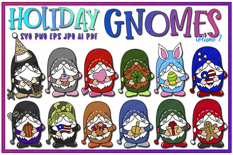 Farmhouse Holiday Gnome Collection - Set of 12 SVG Diva Watts Designs 