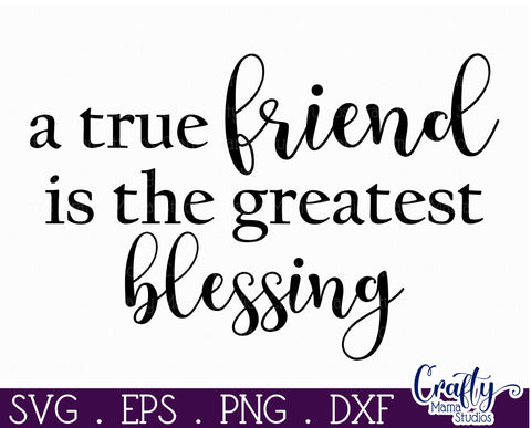 Farmhouse Home Round Sign Svg, A True Friend Is A Blessing SVG Crafty Mama Studios 