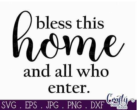 Farmhouse Home Round Sign Svg | Bless This Home SVG Crafty Mama Studios 