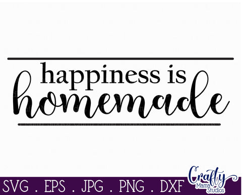 Farmhouse Home Round Sign Svg | Happiness Is Homemade SVG Crafty Mama Studios 