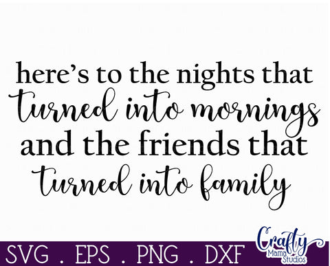 Farmhouse Home Round Sign Svg, Here's To The Nights SVG Crafty Mama Studios 