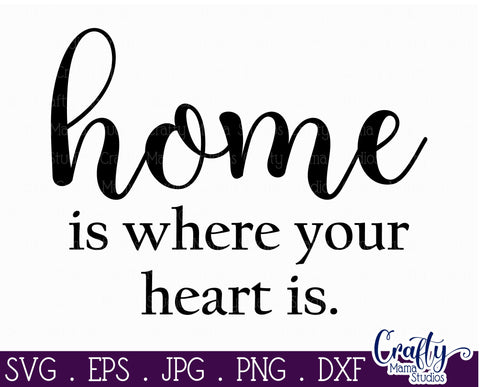 Farmhouse Home Round Sign Svg | Home Is Where Your Heart Is SVG Crafty Mama Studios 