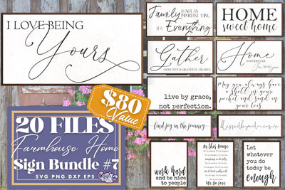 Farmhouse Home Sign Bundle #7 | Modern Traditional Decor Svg SVG Crafty Mama Studios 