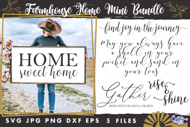 Farmhouse Home Sign Bundle | Modern Traditional Decor Svg SVG Crafty Mama Studios 