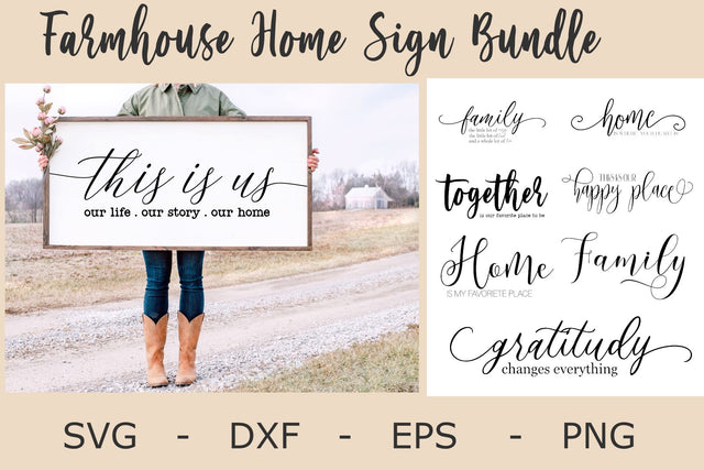 Farmhouse Home Sign Bundle , Rustic Decor Svg, Home Decor svg SVG Chamsae Studio 