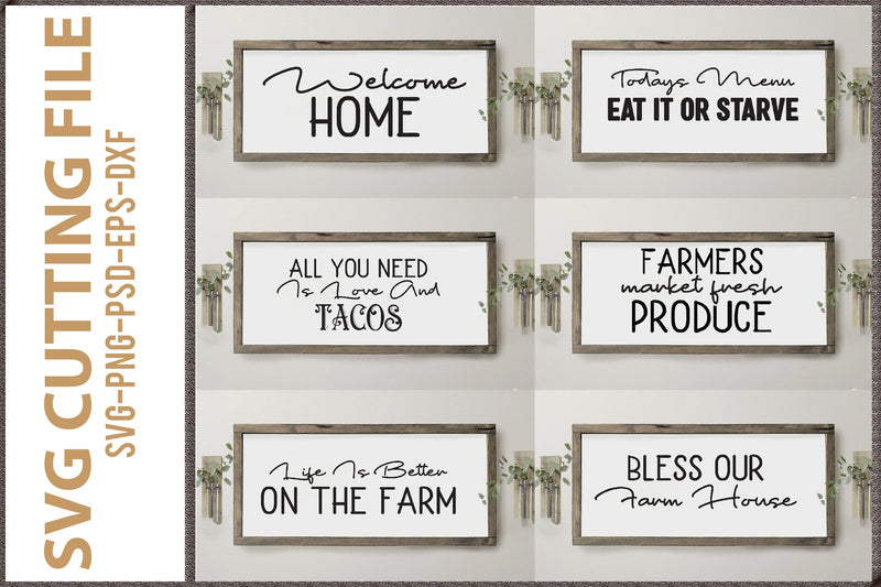 Farmhouse Home Sign SVG Bundle 20 Designs - So Fontsy