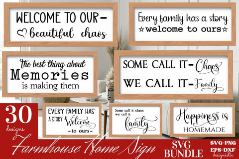 Farmhouse Home Sign SVG Bundle SVG DESIGNISTIC 