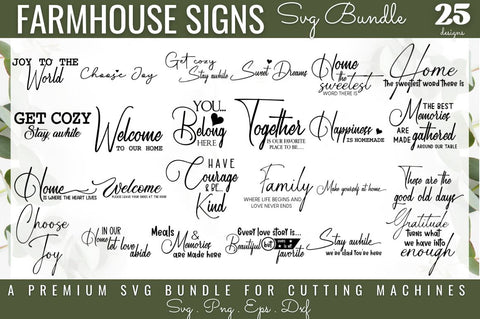 Farmhouse Home Sign SVG Bundle SVG DESIGNISTIC 
