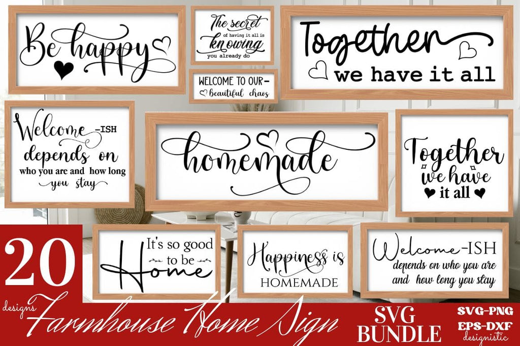 Farmhouse Home Sign SVG Bundle - So Fontsy