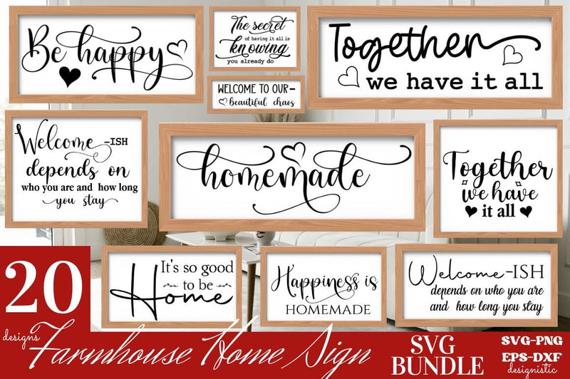 Farmhouse Home Sign SVG Bundle - So Fontsy