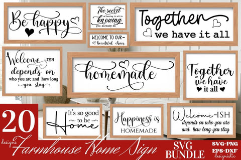 Farmhouse Home Sign SVG Bundle SVG DESIGNISTIC 