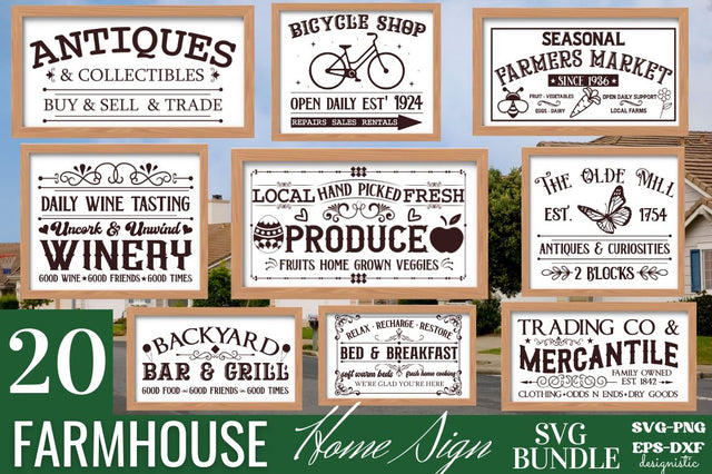 Farmhouse Home Sign SVG Bundle SVG DESIGNISTIC 