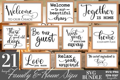 Farmhouse Home Sign SVG Bundle SVG DESIGNISTIC 