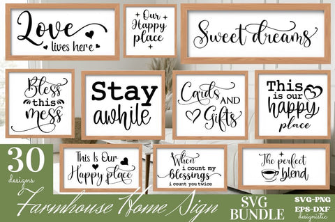 Farmhouse Home Sign SVG Bundle SVG DESIGNISTIC 