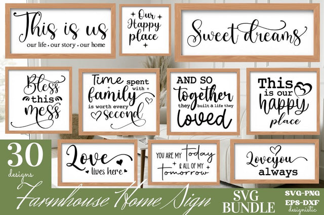 Farmhouse Home Sign SVG Bundle SVG DESIGNISTIC 