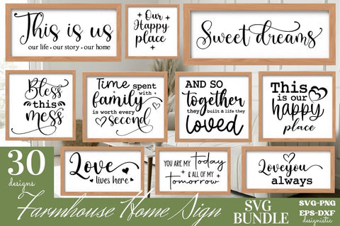 Farmhouse Home Sign SVG Bundle SVG DESIGNISTIC 