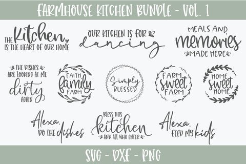 Farmhouse Kitchen Bundle Vol. 1 - 11 Designs SVG Grace Lynn Designs 