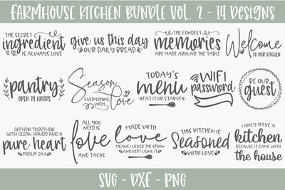 Farmhouse Kitchen Bundle Vol. 2 - 14 Designs SVG Grace Lynn Designs