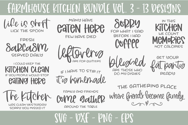 Farmhouse Kitchen Bundle Vol. 3 SVG Grace Lynn Designs 