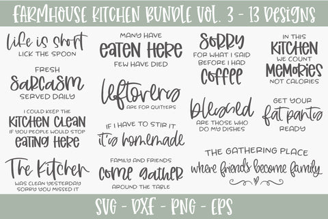 Farmhouse Kitchen Bundle Vol. 3 SVG Grace Lynn Designs 