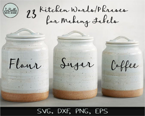 Farmhouse Kitchen Label SVG Bundle (23 Words/Phrases) SVG JoBella Digital Designs 