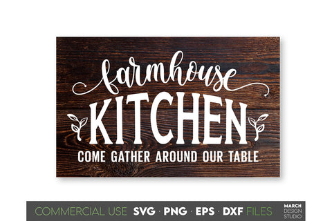 Farmhouse Kitchen Sign SVG, Farmers Kitchen SVG PNG DXF EPS SVG March Design Studio 