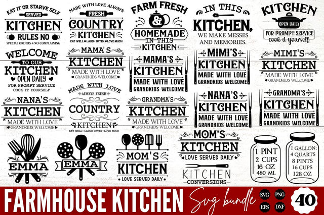 Farmhouse Kitchen SVG Bundle SVG DESIGNISTIC 